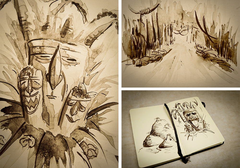 Tikis, Path and Sketchbook